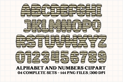 Black and Gold Alphabet png clipart, gold letters doodle Product Image 3