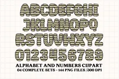 Black and Gold Alphabet png clipart, gold letters doodle Product Image 3