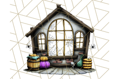 Halloween Buildings Clipart PNG, Haunted Houses Art Product Image 5
