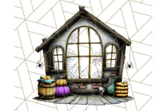 Halloween Buildings Clipart PNG, Haunted Houses Art Product Image 5
