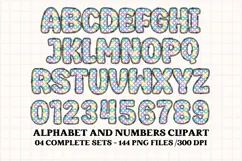 Unicorn Alphabet png clipart, unicorn letters doodle Product Image 3