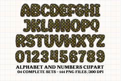 Black and Gold Alphabet png clipart, gold letters doodle Product Image 3