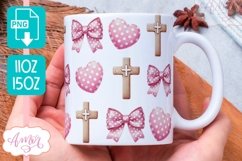 Christian Easter Mug Wrap PNG, Coquette Easter mug PNG Product Image 1