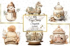 Watercolor Winter Cozy Snowy Snapshots Clipart Bundle Product Image 6