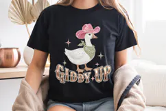 Rhinestone Giddy Up PNG Cowboy Goose Western Sublimation Product Image 1