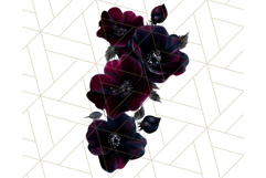 Gothic Floral PNG, Dark Aesthetic Flowers Clipart Print Product Image 5