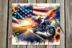 Motorcycle patriot | 4 Skinny tumbler sublimation designs P2 Product Image 5