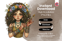 Cute Curly Hair Boho Afro Girl Clipart Product Image 9