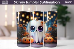 Cute Ghost Tumbler Wrap | Ghost Pumpkin Tumbler Product Image 1