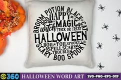 Round Halloween word art SVG SVG, Halloween SVG Product Image 3