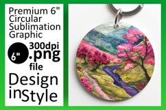 Detailed 3D Landscape Round Design for Sublimation Product Image 1