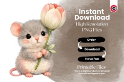 Whimsical Spring Meadow Animals Watercolor Clipart Bundle Product Image 9