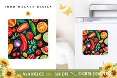Cartoon Vegetables Magnet, Food Magnet Template Product Image 1