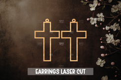 24 Cross Earrings Laser Cut SVG I Christian Cross Earrings Product Image 10