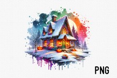Cozy Halloween Cottage Sublimation - Cozy Cottage Landscape Product Image 1