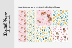 Dog Paw Digital Paper Seamless Scrapbook Paper Product Image 3