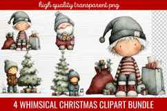 4 Whimsical Christmas Clipart | Cute Festive Holiday PNG Product Image 1