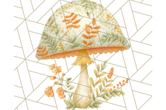 Dreamy Patterned Mushroom Clipart PNG, Forest Elements Png Product Image 5