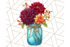 Fall Mason Jar Flowers PNG Clipart Product Image 5