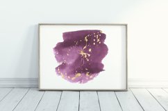 Gold and urple atercolor splash clipart Product Image 9