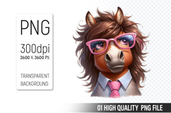 Funny Horse Clipart PNG, Sublimation Horse Design Product Image 1