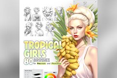 80 Procreate Tropical Girls Stamp Brushes Product Image 1