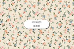 Small Floral Seamless Pattern on Cream Vintage Background Product Image 1