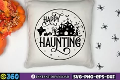 Happy haunting SVG, Halloween Door Sign SVG Product Image 3