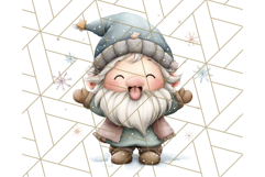 Watercolor Winter Gnome Clipart, Cute Gnome Christmas PNG Product Image 5