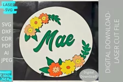Mae Floral Laser svg, Nursery floral files Product Image 2