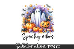 Spooky Vibes - Halloween Ghost Sublimation PNG Design Product Image 1