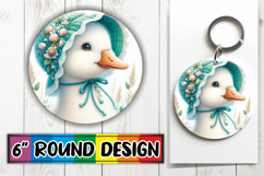 Enchanted Keychain Round Sublimation PNG, Goose Product Image 1