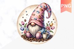Easter Coffee Gnome Sublimation - Gnome Clipart Design Product Image 1