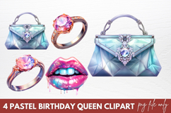 Pastel Birthday Queen Clipart Product Image 1