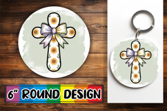 Joyful Coasters Circle PNG Style, Cross and Bow Product Image 1