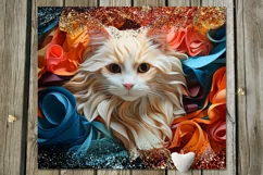 3D papercut cats | 8 Skinny tumbler sublimation designs, JPG Product Image 9