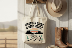 Western Skies &amp; Open Roads Svg, Western Cowgirl Svg Design Product Image 7