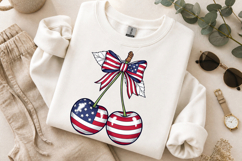Patriotic Cherry PNG 4th Of July American Flag Sublimation Product Image 9