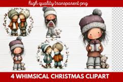 4 Whimsical Christmas Clipart | Cute Holiday PNG Set Product Image 1