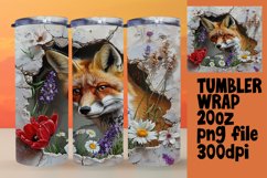 Spring Flower Tumbler Wrap: 3D Hole with Cute Animals Product Image 1