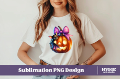 Coquette Halloween Pumpkin Iced Coffee PNG DTF Sublimation Product Image 2