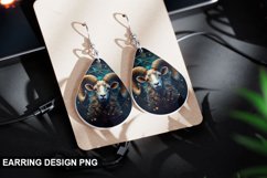 Stained Glass Aries Zodiac flowers Earring Design Product Image 1