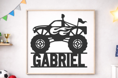 Monster Truck svg Round Sign Cut File Kids Room Decor Laser Product Image 3