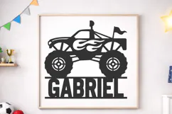 Monster Truck svg Round Sign Cut File Kids Room Decor Laser Product Image 3
