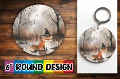 Fall Boho Animal Round Design Sublimation Keychain Product Image 1