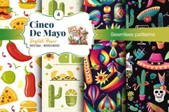Cinco de Mayo digital paper, fiesta digital paper Product Image 1