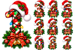 Christmas Alphabet PNG Number Art, Santa Holiday png Product Image 1