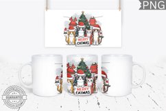 Merry Catmas Mug Wrap - Christmas Mug Sublimation Product Image 1