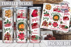 Sublimation Tumbler WRAP Christmas Design Quote Watercolor Product Image 1