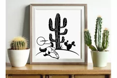 Cactus Desert svg, Bull skull cut, Western svg, Arizona Product Image 3